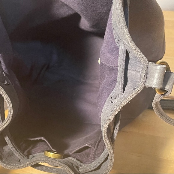 Lucky Brand  Gray Leather Bucket Bag